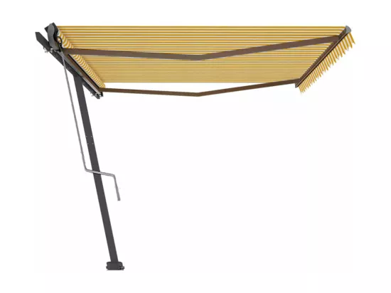 Auvent automatique sur pied 500x300 cm Jaune/Blanc