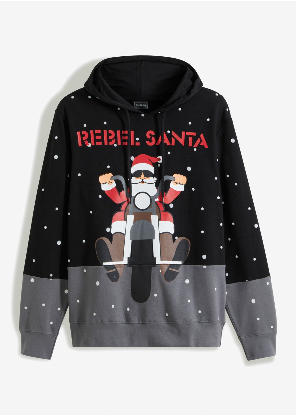 Sweat à capuche en coton bio avec motif de Noël