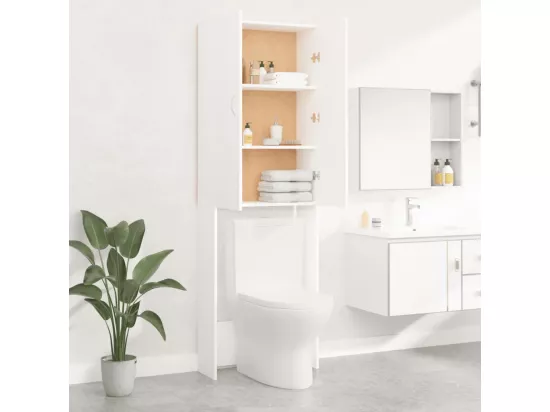 Meuble pour machine à laver Blanc 64x25,5x190 cm