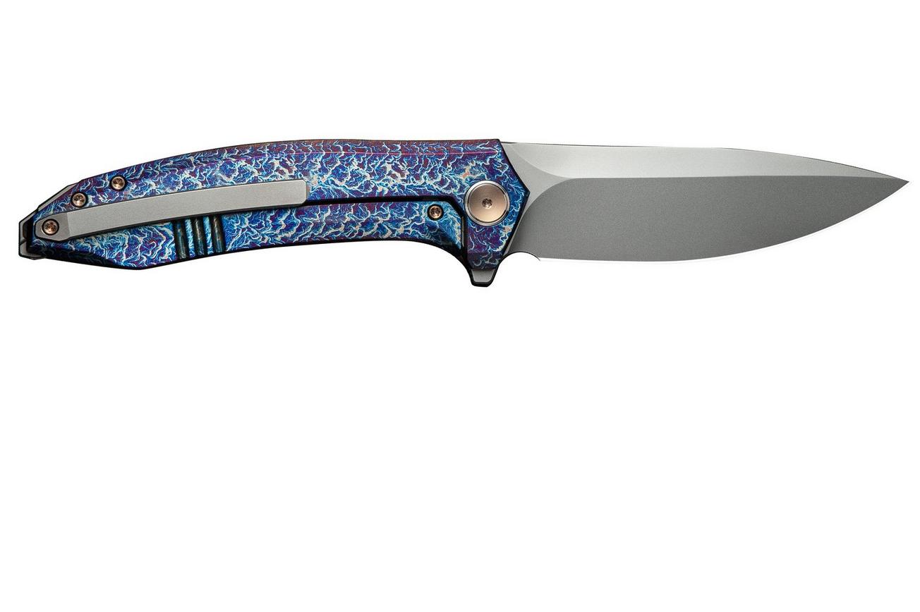 WE Knife Acuminal WE23070-4 Bead Blasted Vanax, Flamed Titanium, zakmes