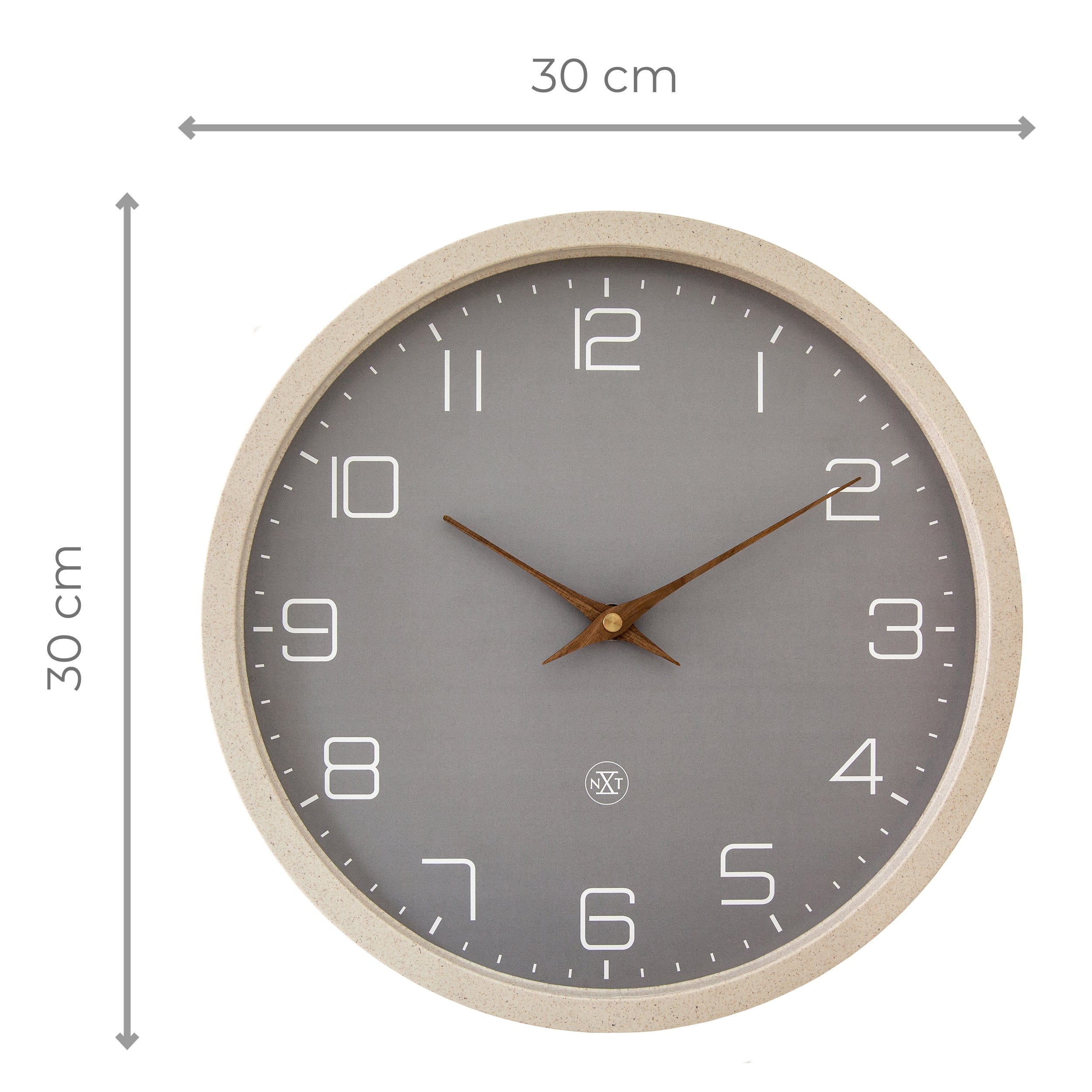 NeXtime - Wandklok 30cm - Stil - Zwart - Papier & Bioplastic - nXt
