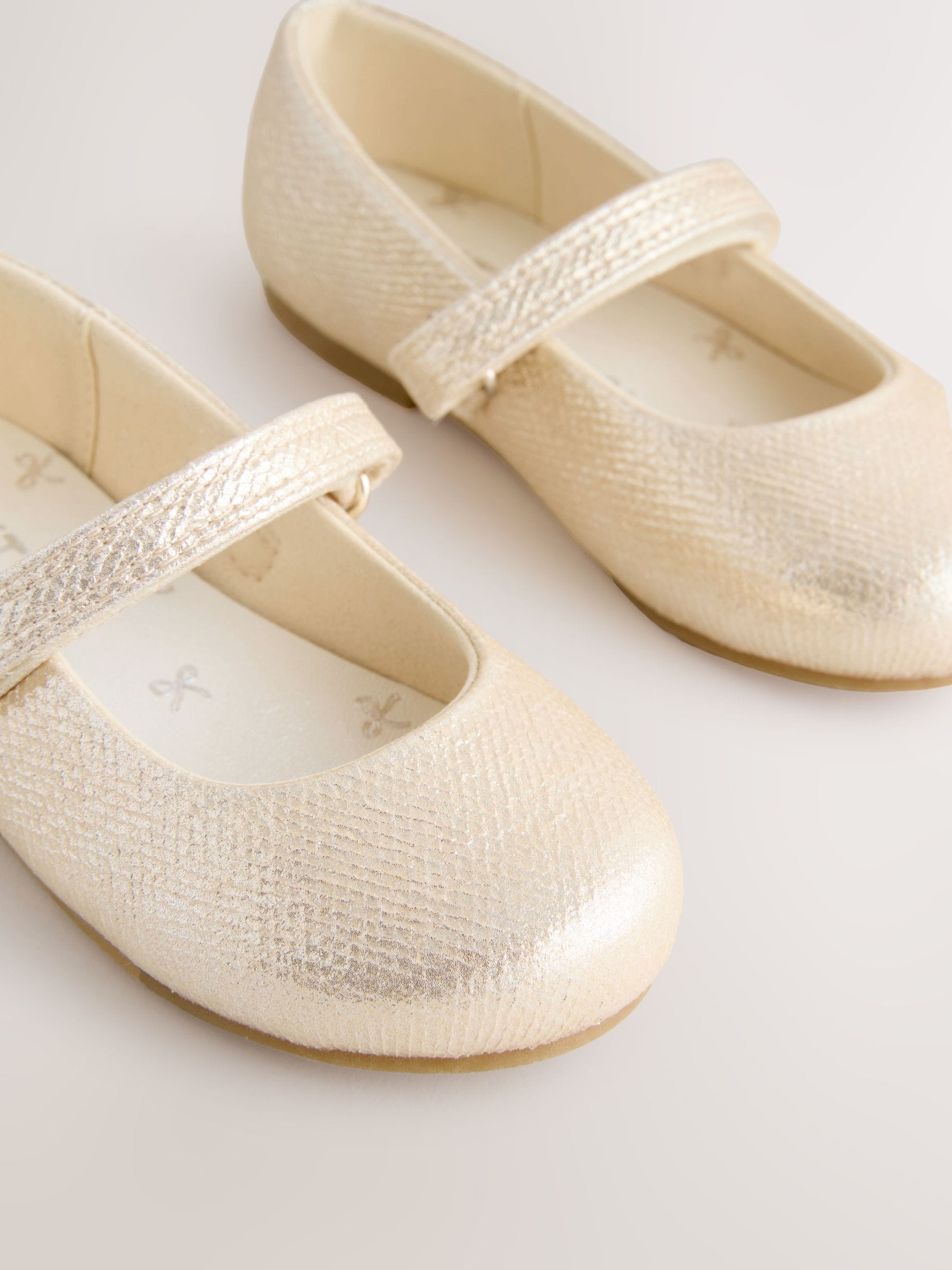 Goud - Mary Jane gelegenheidsschoenen met klittenbandsluiting