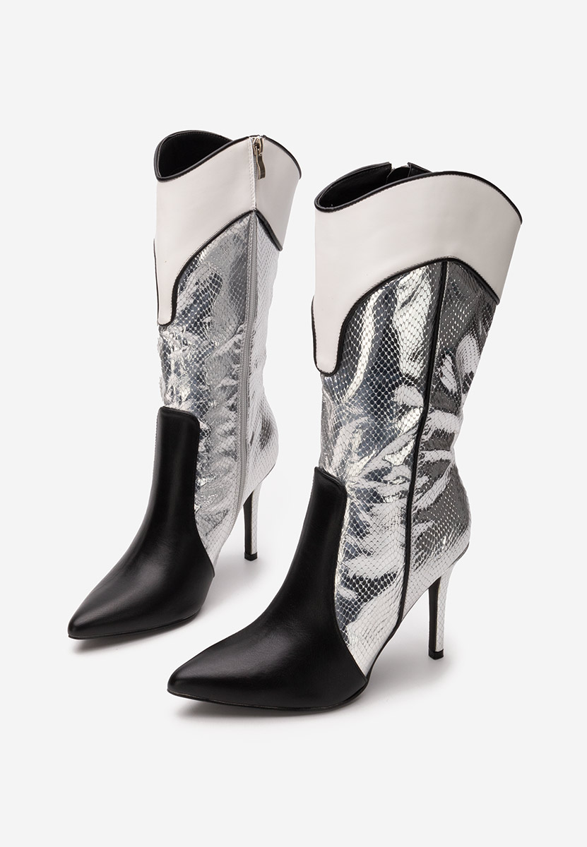Bottes talons aiguilles argent Istana