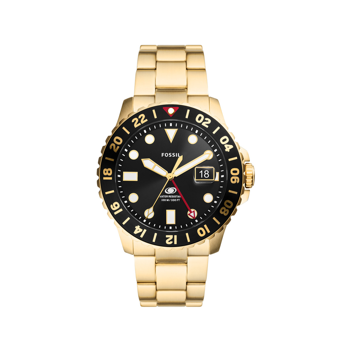 Montre FOSSIL Blue homme bracelet acier doré