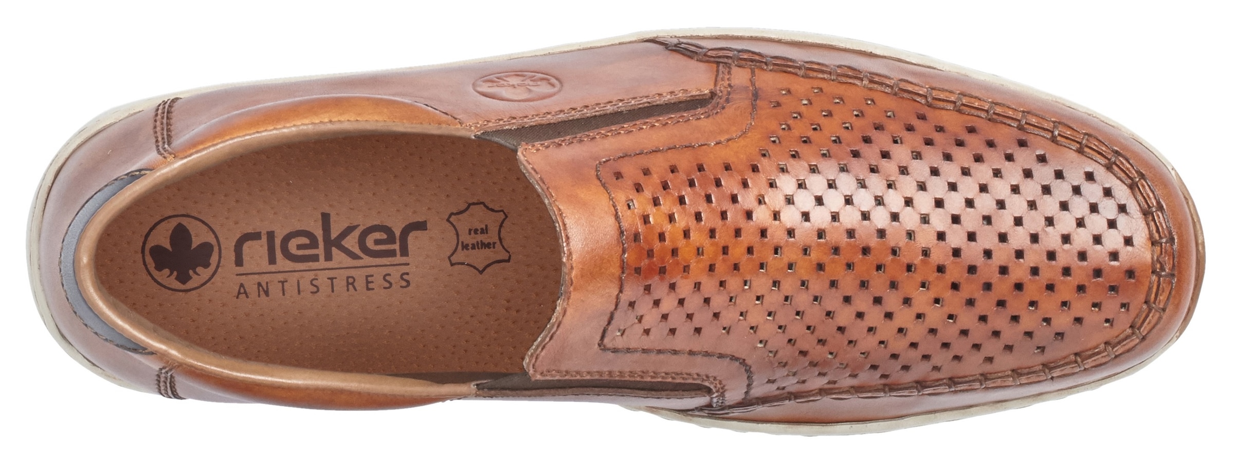 Rieker Slipper  Slip on Sneaker, Schlupfschuh, Loafer mit perforiertem Blatt