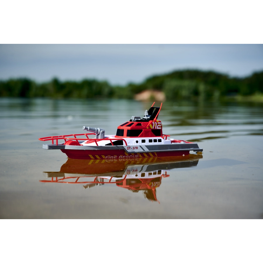 DICKIE RC Fire Boat, Feuerwehr-Boot, RTR mit Wasserspritzfunktion