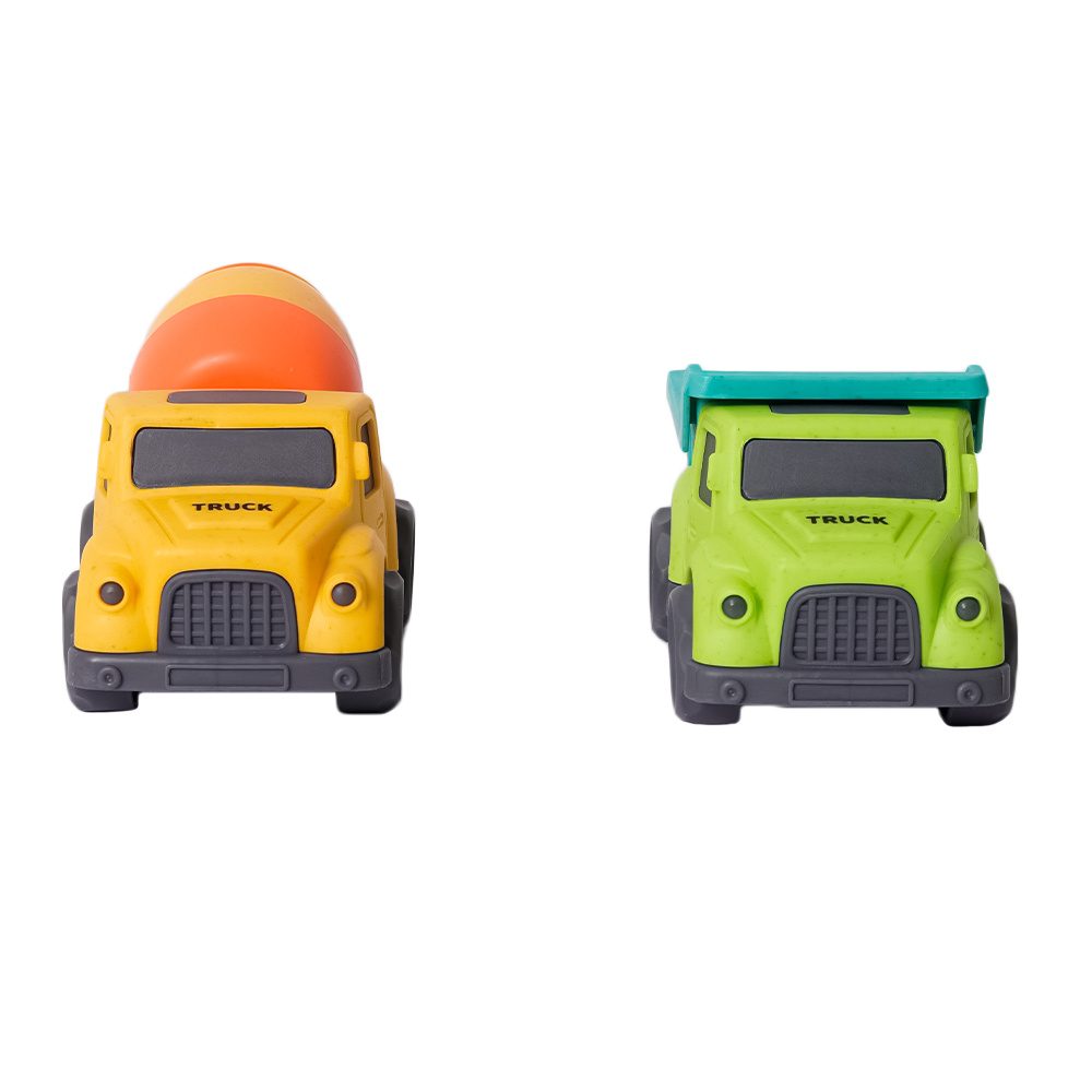 Speelgoedtopdeals BIOplastic Truckset Klein 4 (10,5 cm) – Ecologische Speelgoedauto’s voor de Strandtas