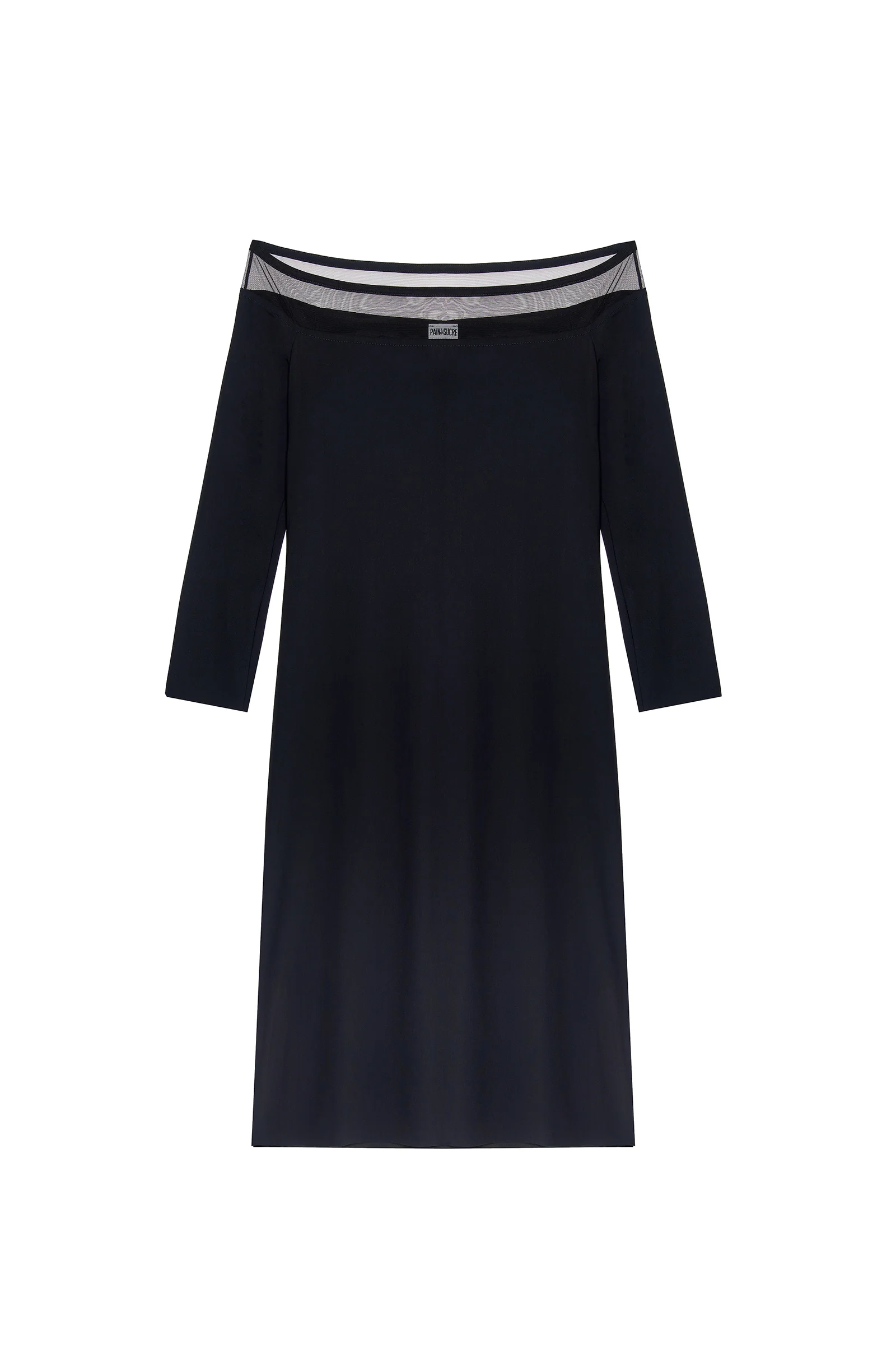 rosia Robe décolleté bateau en résille Noir