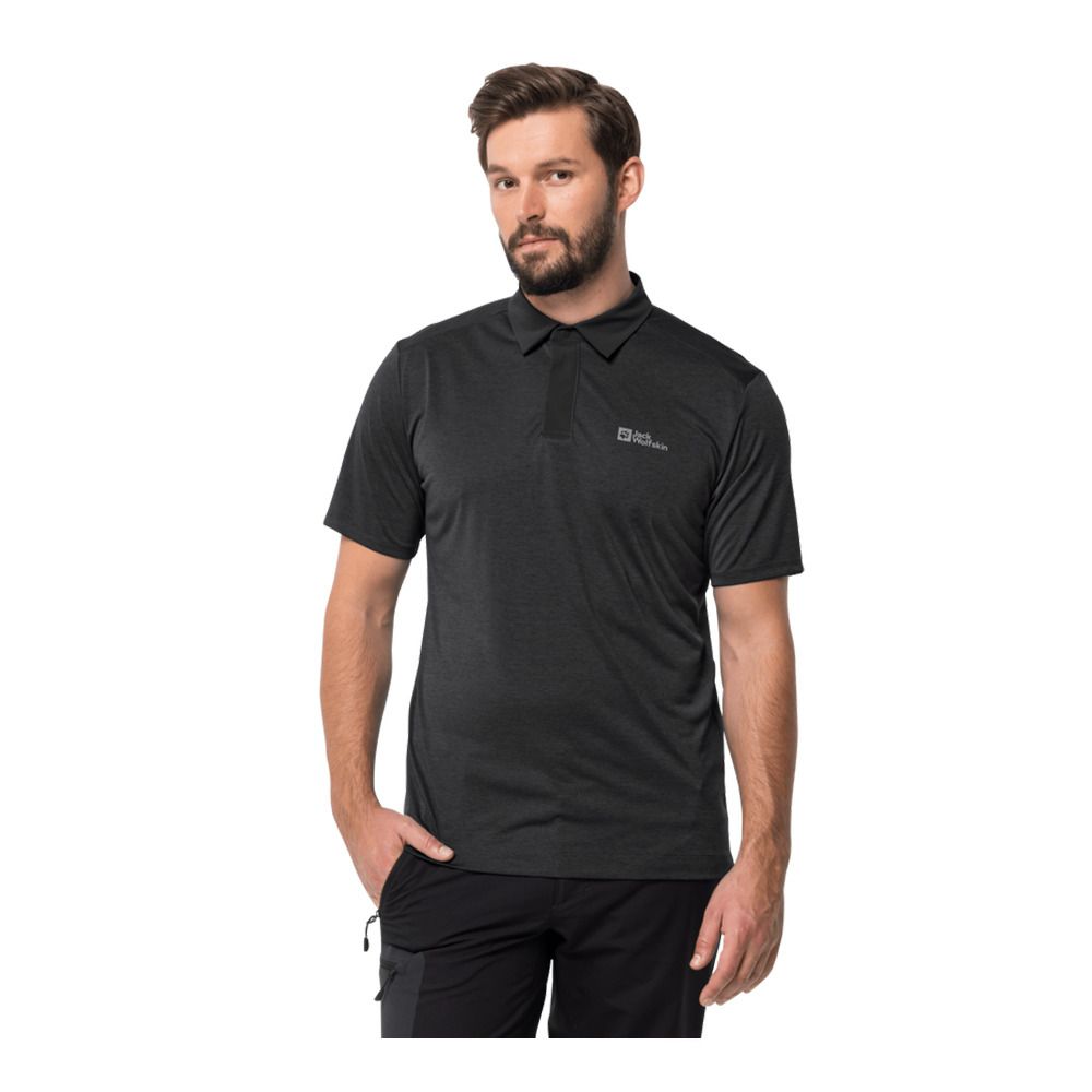 Jack Wolfskin PACK & GO - Polo Homme black