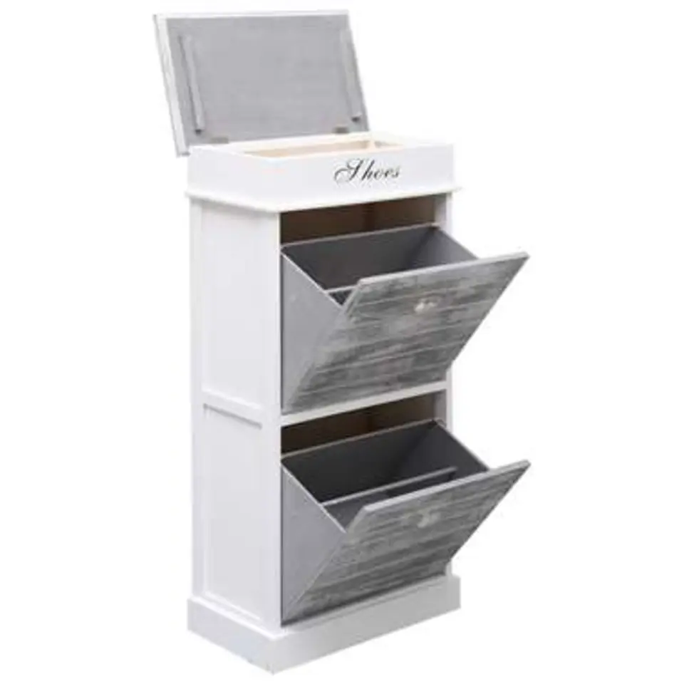vidaXL - Schoenenkast - Grijs - Hout