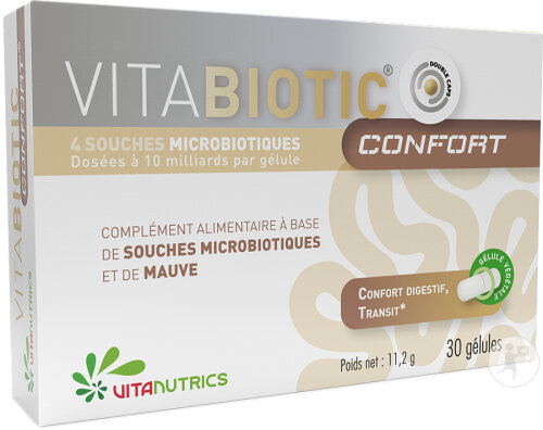 Vitanutrics VITABIOTIC Confort 10 Milliard de Souches Microbiotiques 30 Gélules