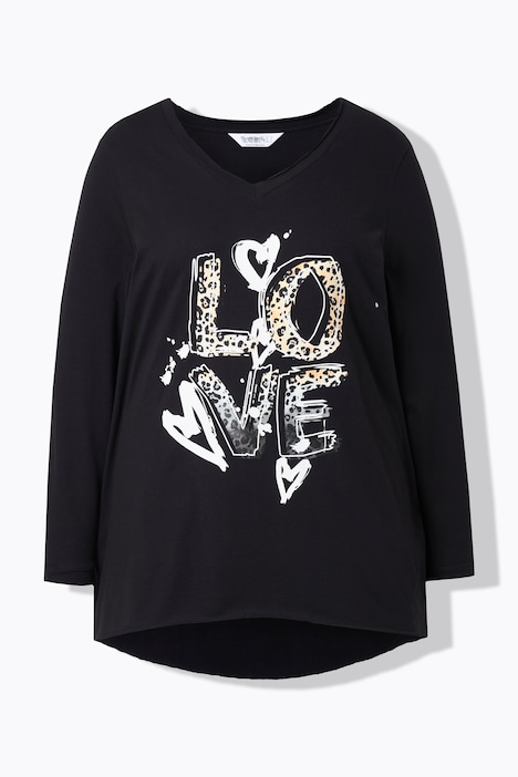 T-Shirt, A-Linie, LOVE Motiv, Langarm