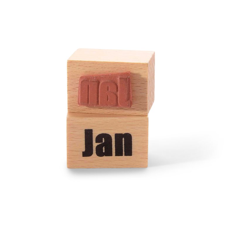 Motivstempel aus Holz, Monat