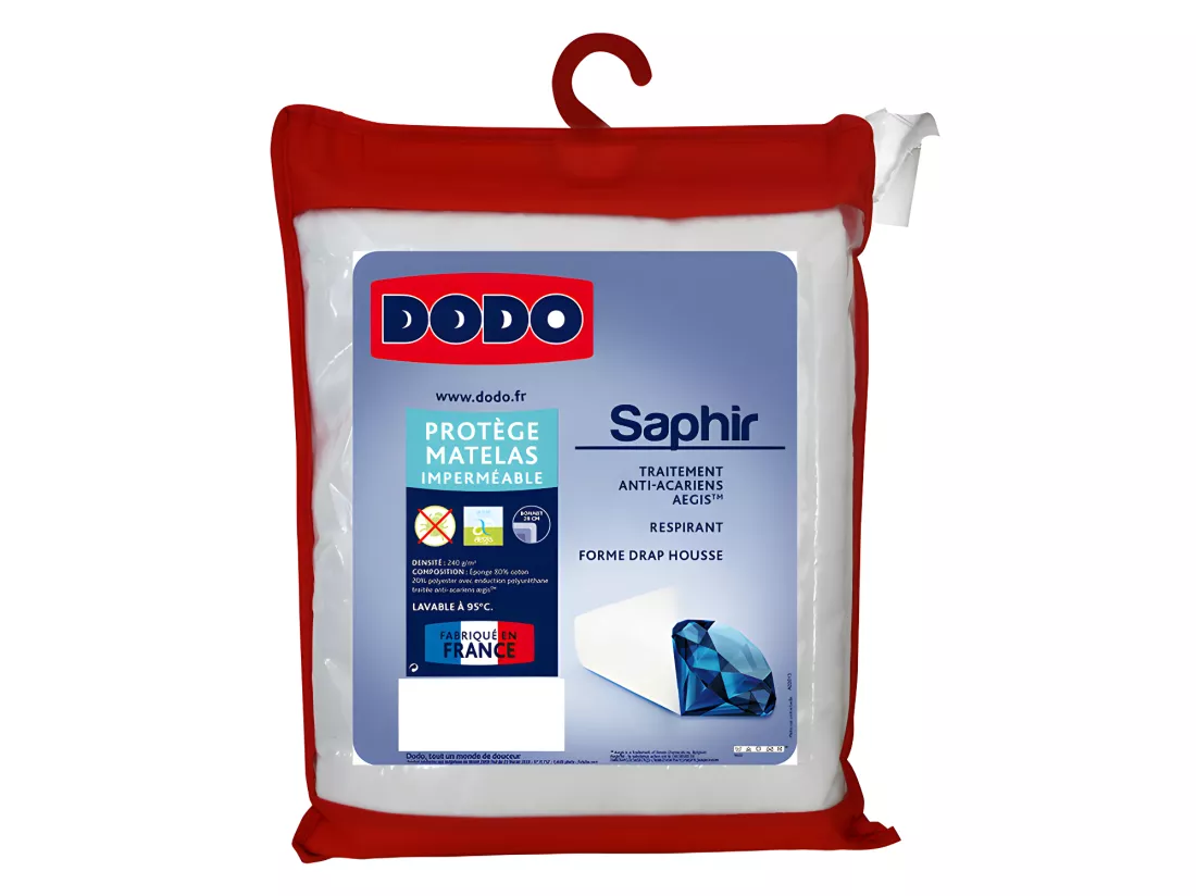 Protège matelas DODO imperméable et anti-acariens - 90 x 190 cm - SAPHIR