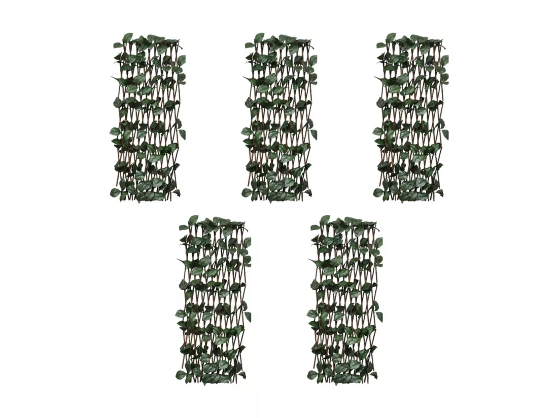 Cl?tures à treillis de saule 5pcs feuille artificielle 180x30cm