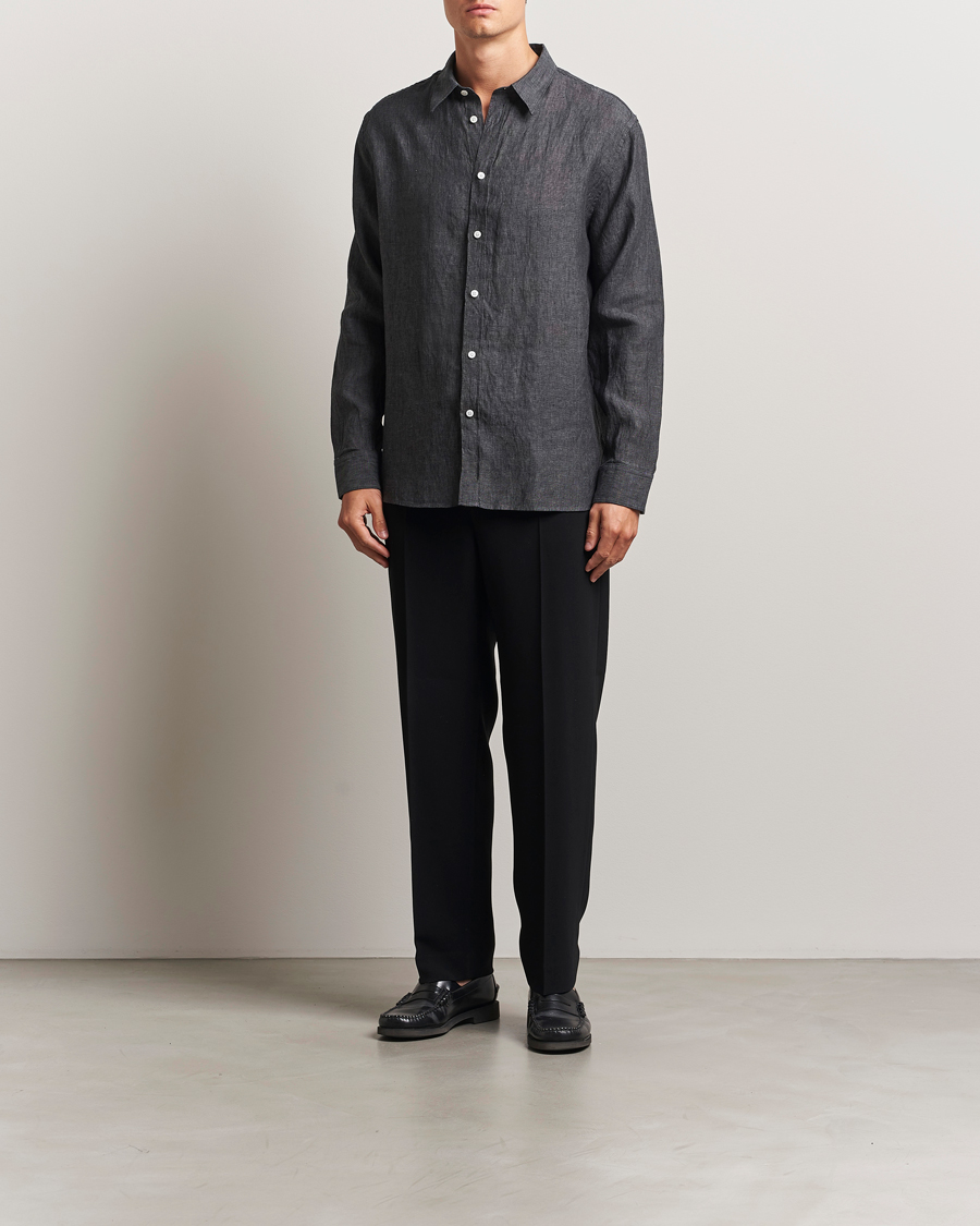 J.Lindeberg Linen Melange Shirt Black