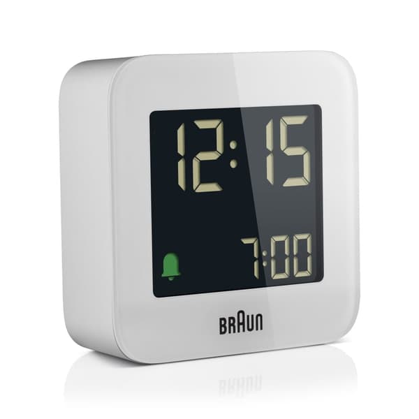 Braun hvit digital vekkerklokke BC08W