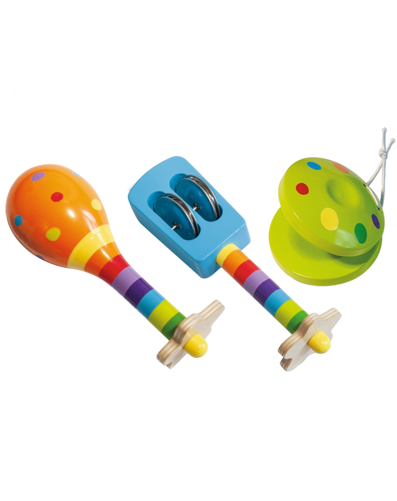 Musik-Set MARACAS, RASSEL & KASTAGNETTEN 3-teilig in bunt