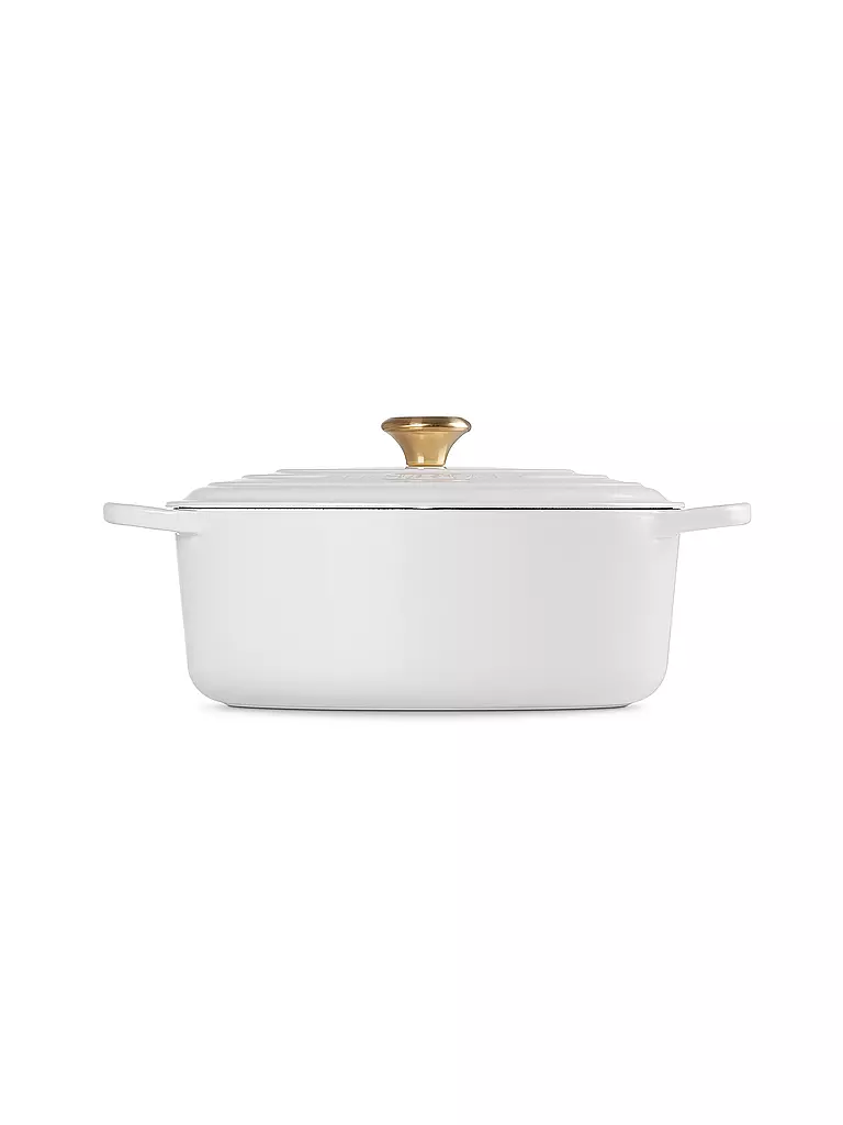 LE CREUSET Ovaler Bräter aus Gusseisen Signature 31cm White weiss