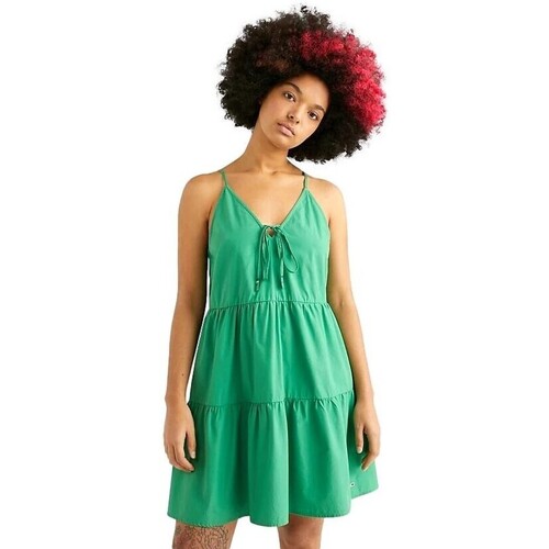 Tommy Jeans - VESTIDO DE POPELIN MUJER DW0DW15184 Verde