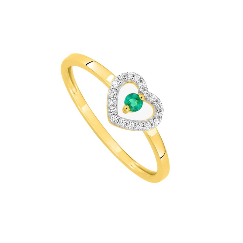 Bague femme - Emeraude - Or 9 Carats