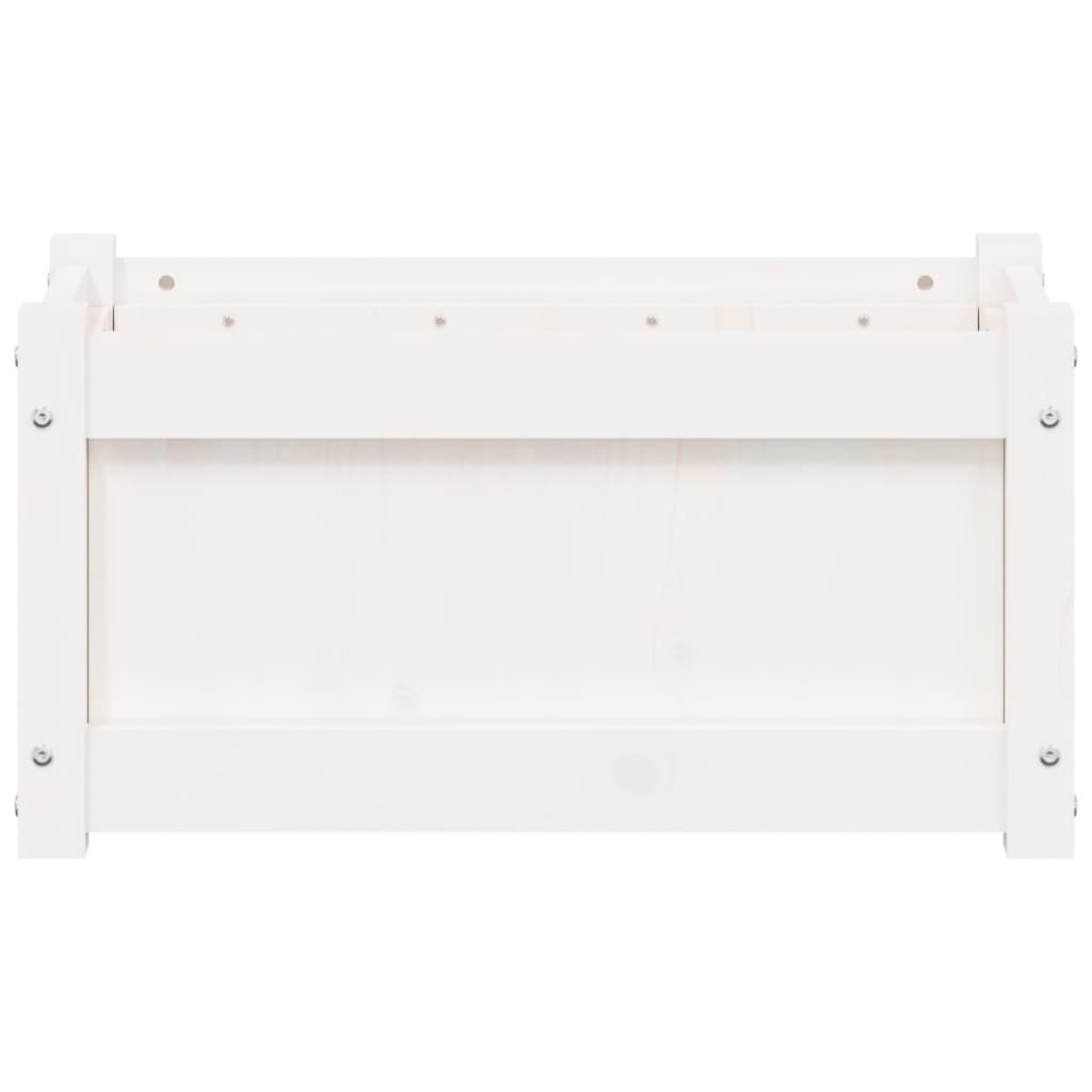 Jardinières 2 pcs blanc bois de pin massif