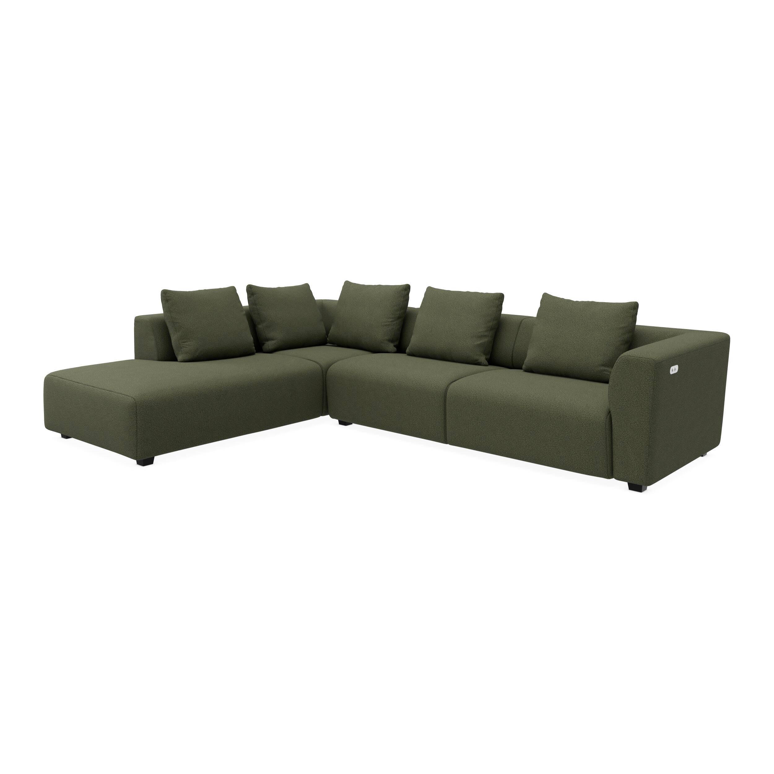 Solaro venstrevendt hjørnesofa med pufafslutning