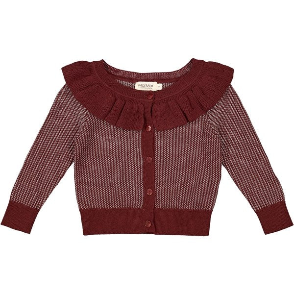 Dark Ruby Zigzag Tilda Frill Cardigan