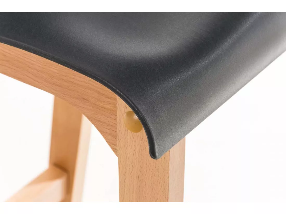 Lot de 2 Tabouret de bar - Bois & Bois - Gris - Hover