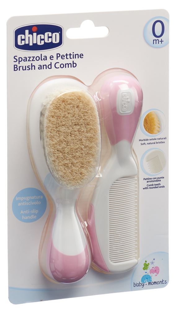 CHICCO Kamm und Bürste Naturborsten pink 0m  1 Stk