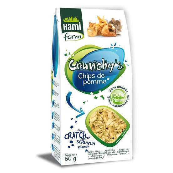 Crunchy's Chips de pomme 60 gr pour rongeurs