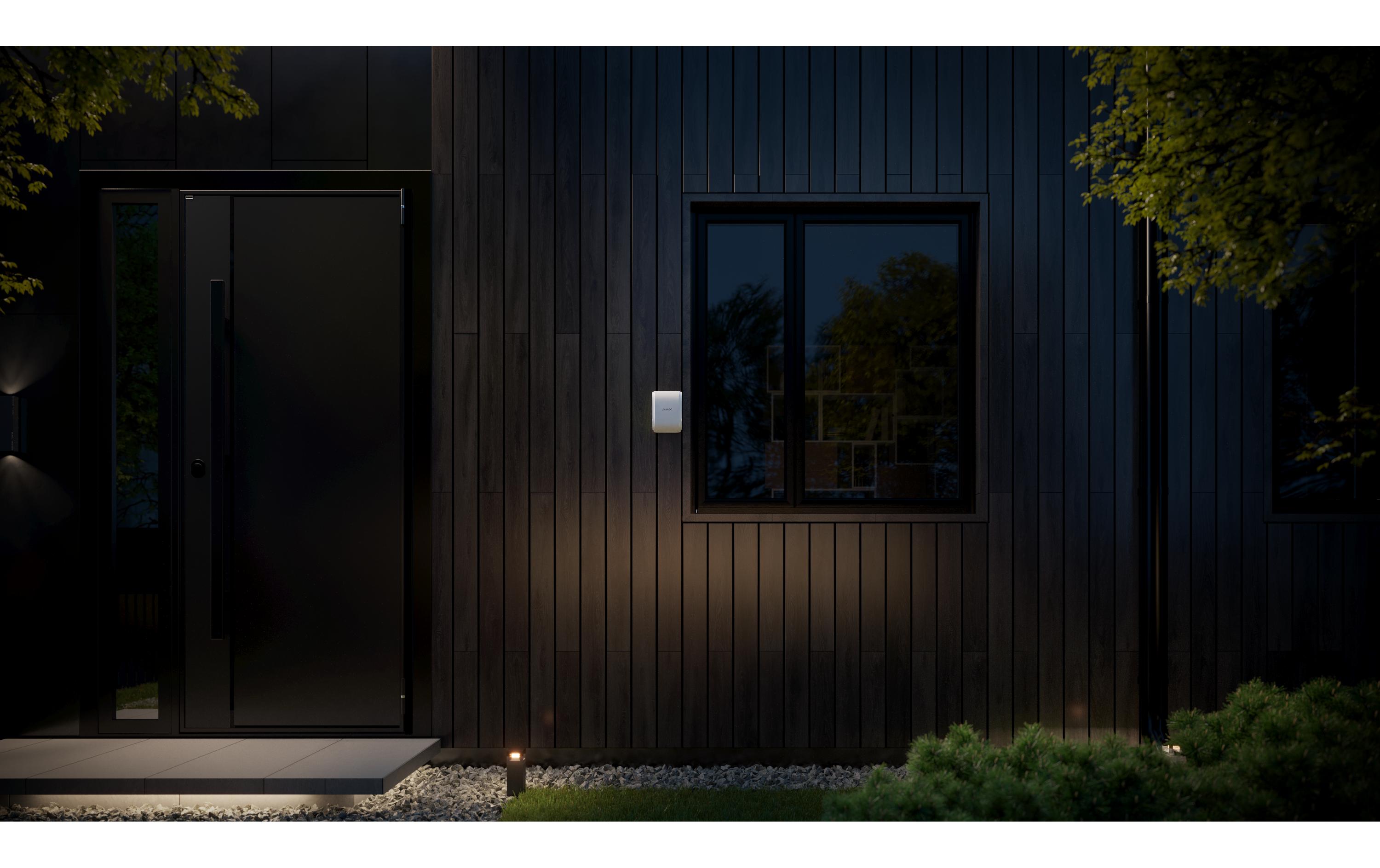 Baseline DualCurtain Outdoor Jeweller Weiss<br>Drahtloser bidirektionaler Vorhang-Bewegungsmelder für den Aussenbereich