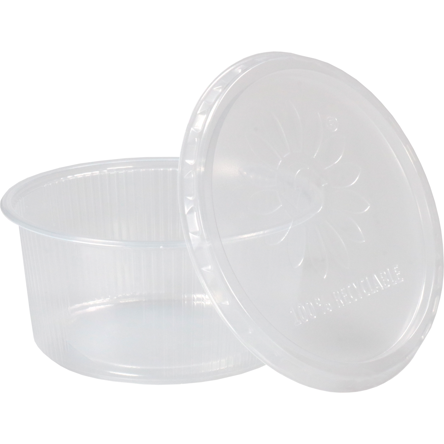 Bak, PP, 250ml, Ø101mm, incl. deksel, 50mm, transparant