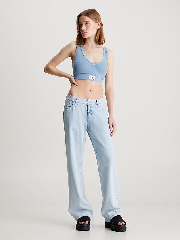 Top cropped de algodão lavado