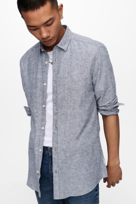 Only & Sons blauwe heren overhemd