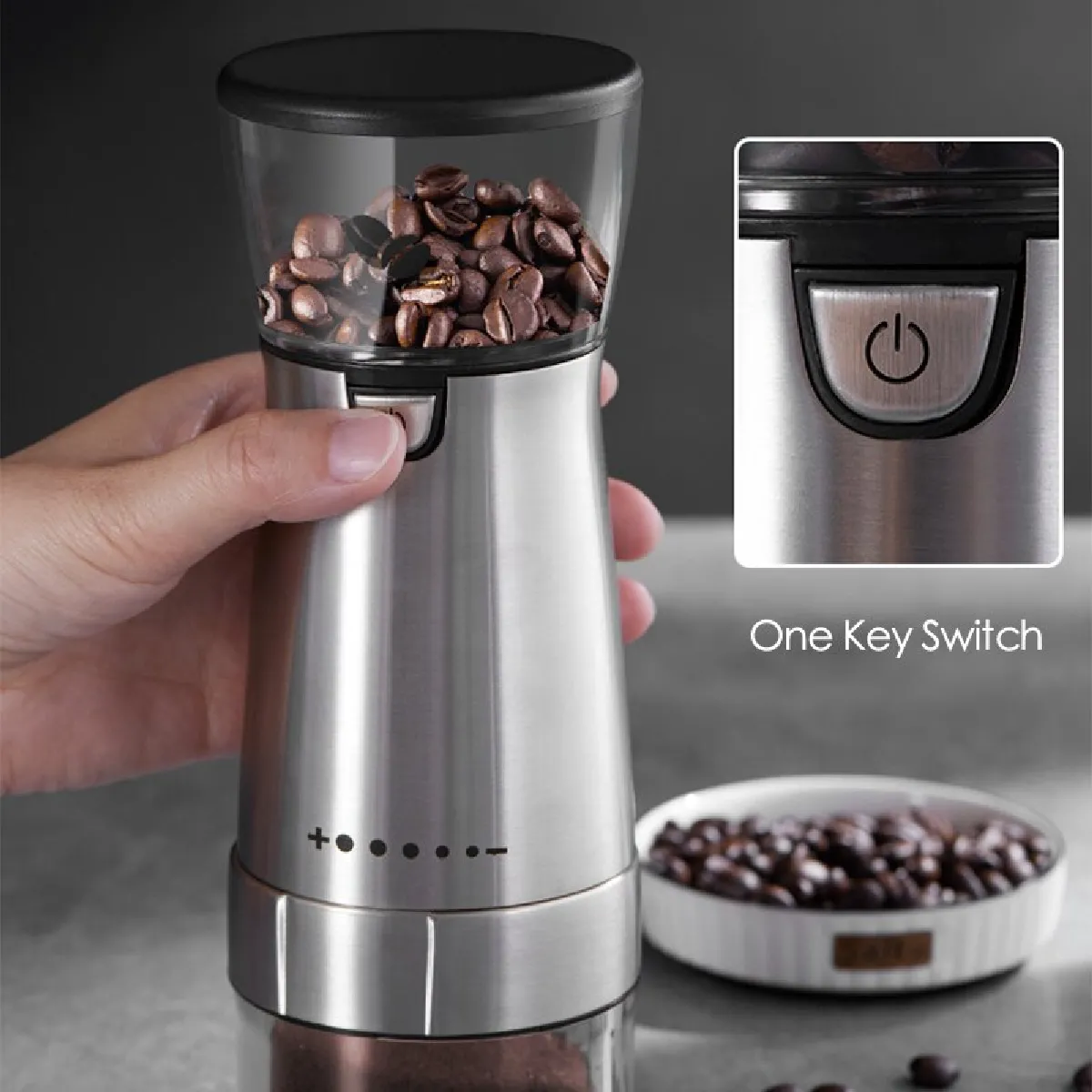 Universal Moulin à café électrique USB 5 modes - Argent
