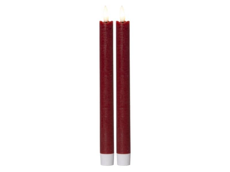 Star Trading LED-Stabkerzen Set Dinner Flamme Ø 2.2 x 24.5 LED Kerze aus Wachs