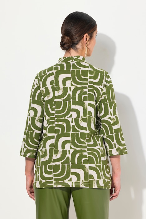 Shirt, Kelchkragen, Classic, V-Ausschnitt, 3/4-Arm