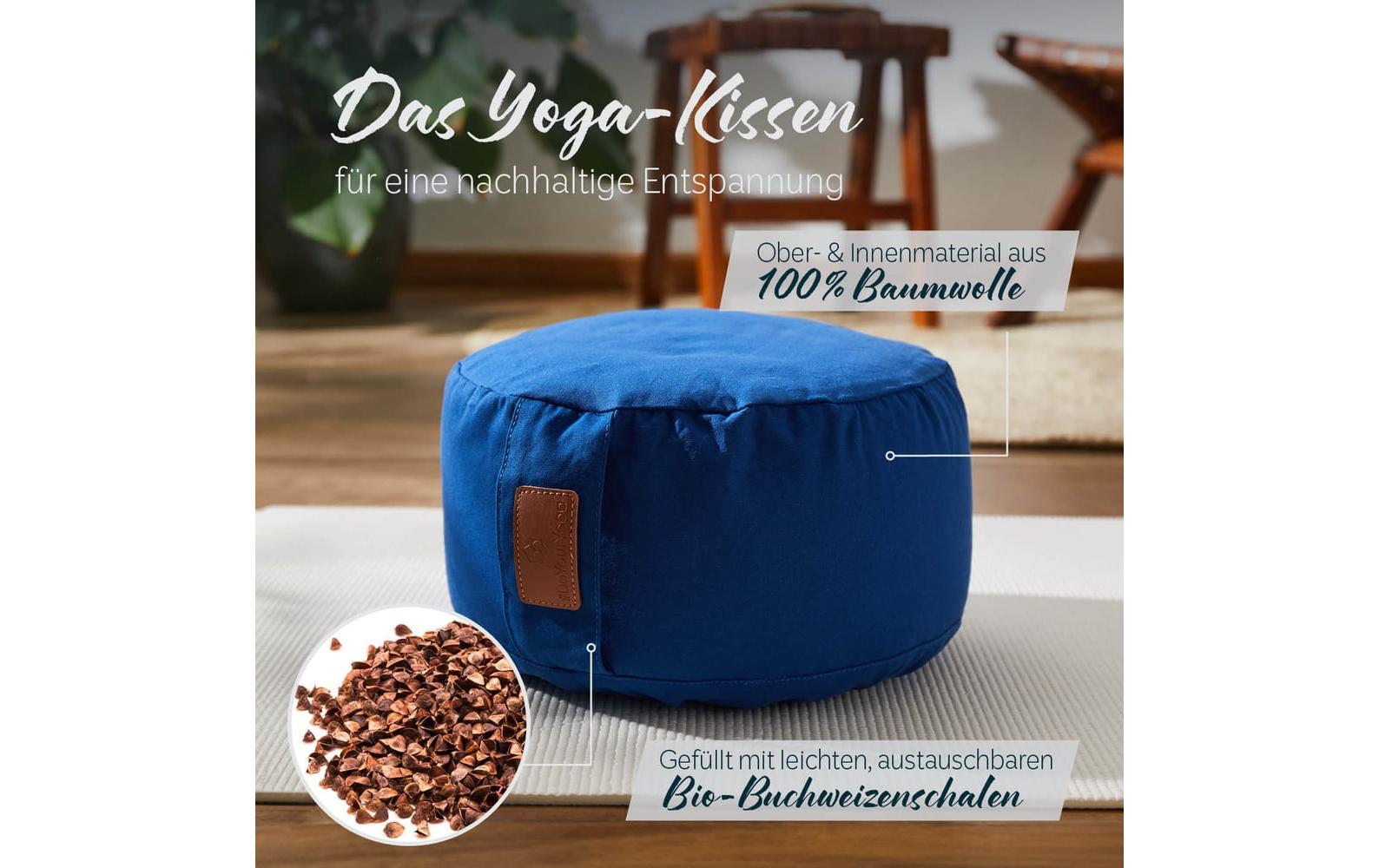Yoga-Kissen Vishnu Buchweizenschalen, DunkelblauYogarolle