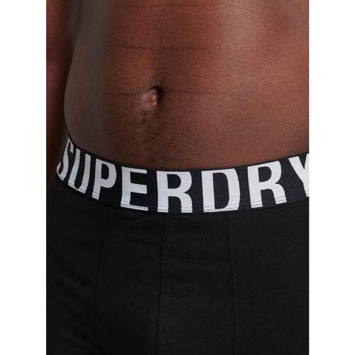 Superdry - BOXER DUAL LOGO DOUBLE PACK Negro