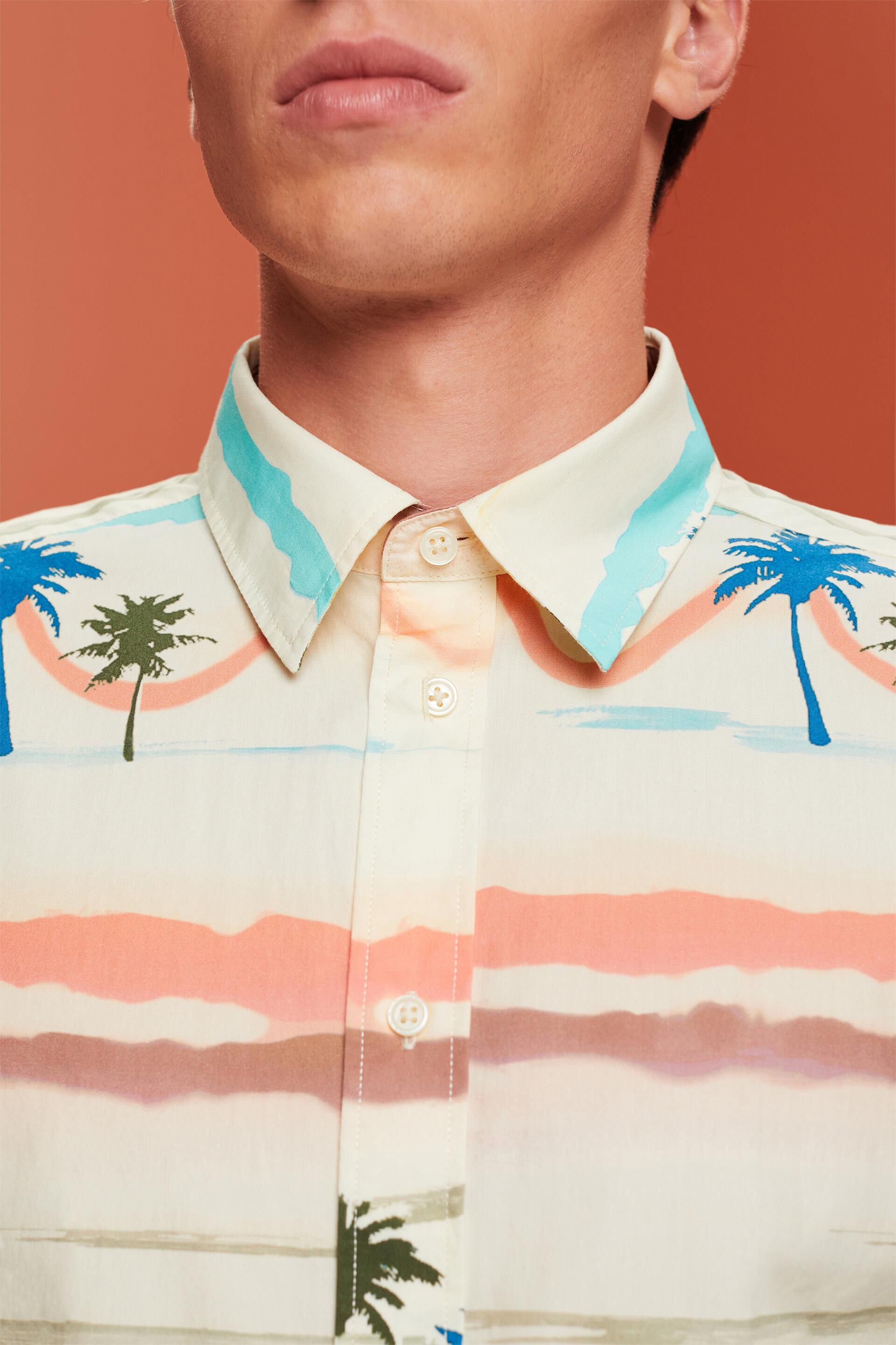 Chemise à manches courtes animée d’un motif, 100 % coton