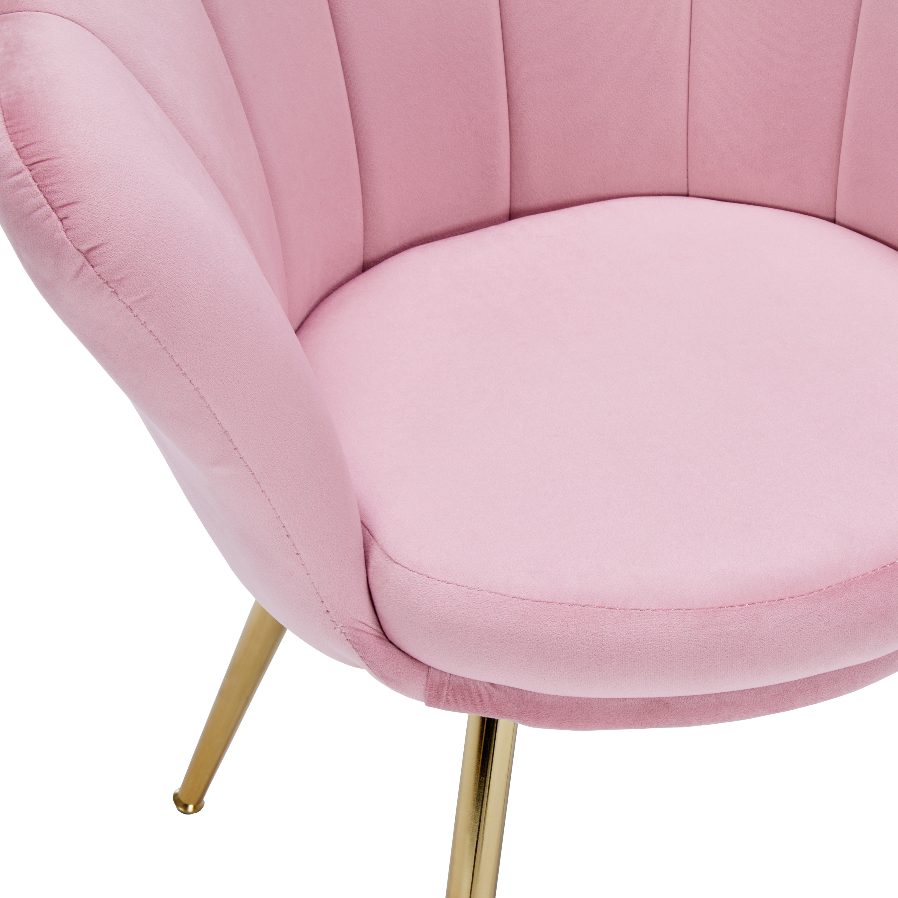 Sessel Samt SHELLY pink/gold