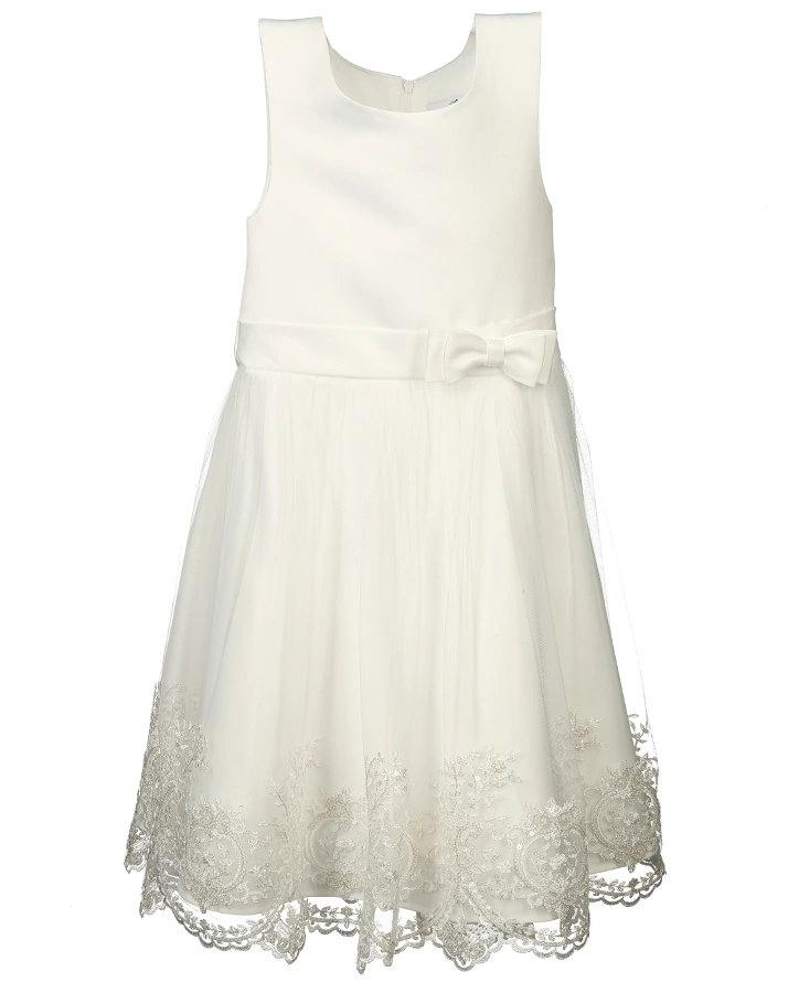 Kleid LIA mit Spitzenbesatz in ecru