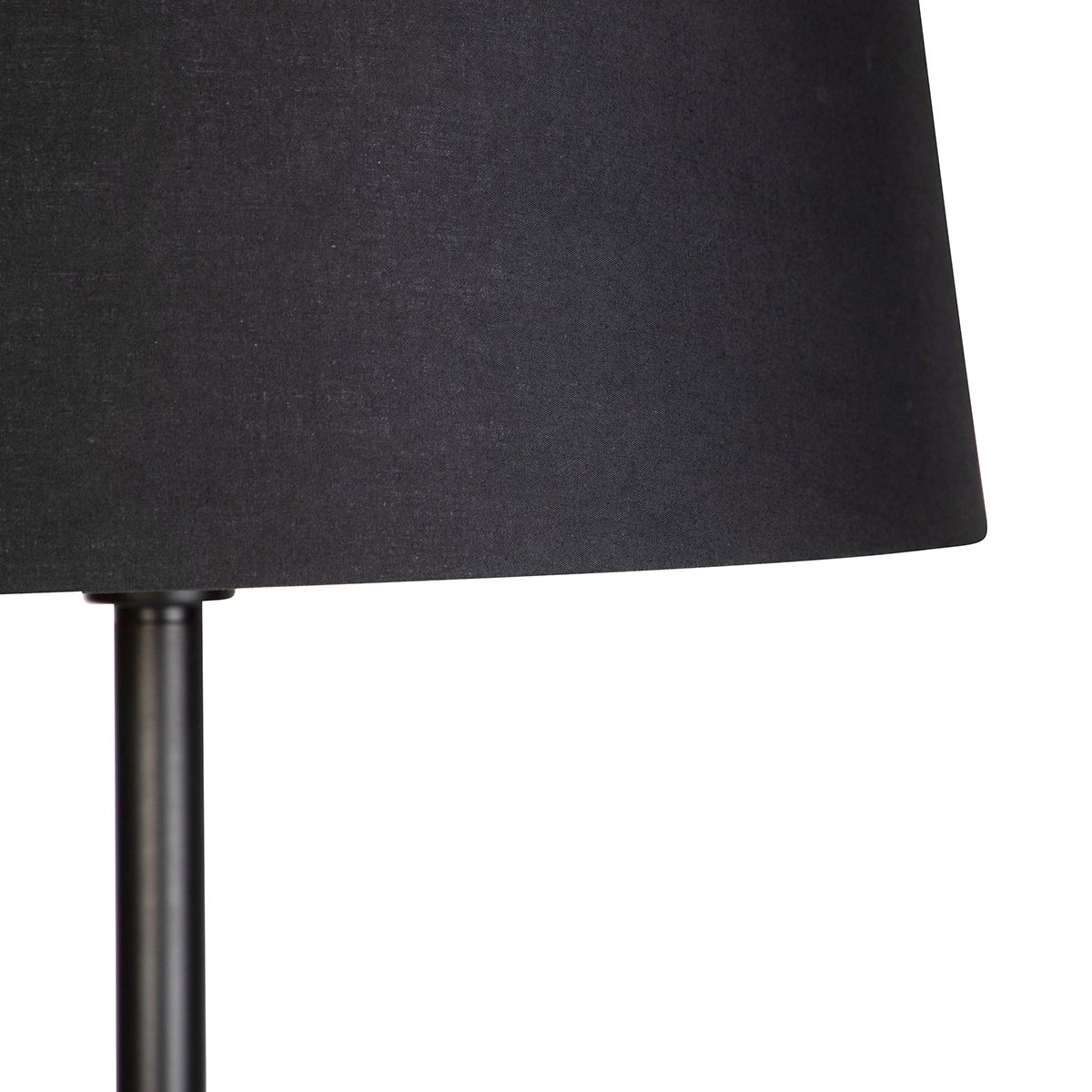 Smart vloerlamp zwart met zwarte kap 45 cm incl. Wifi A60 - Simplo