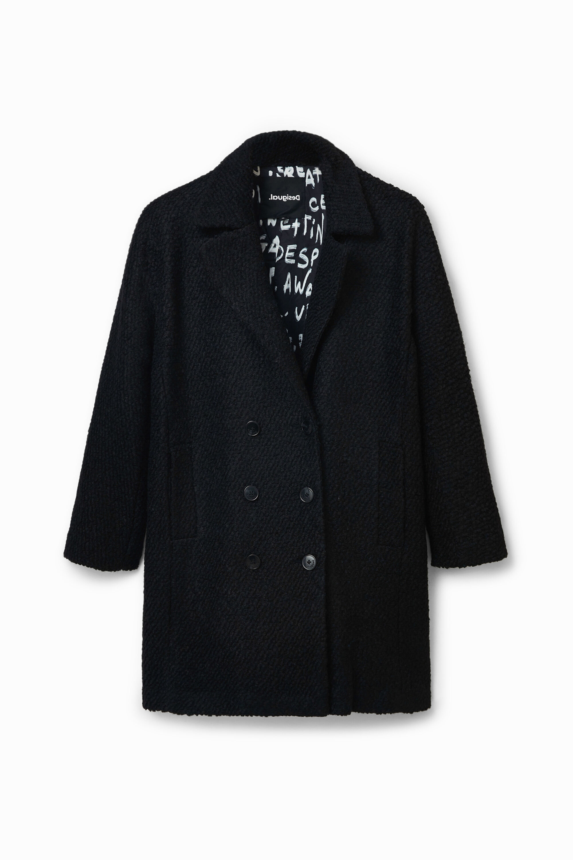 Manteau droit laine