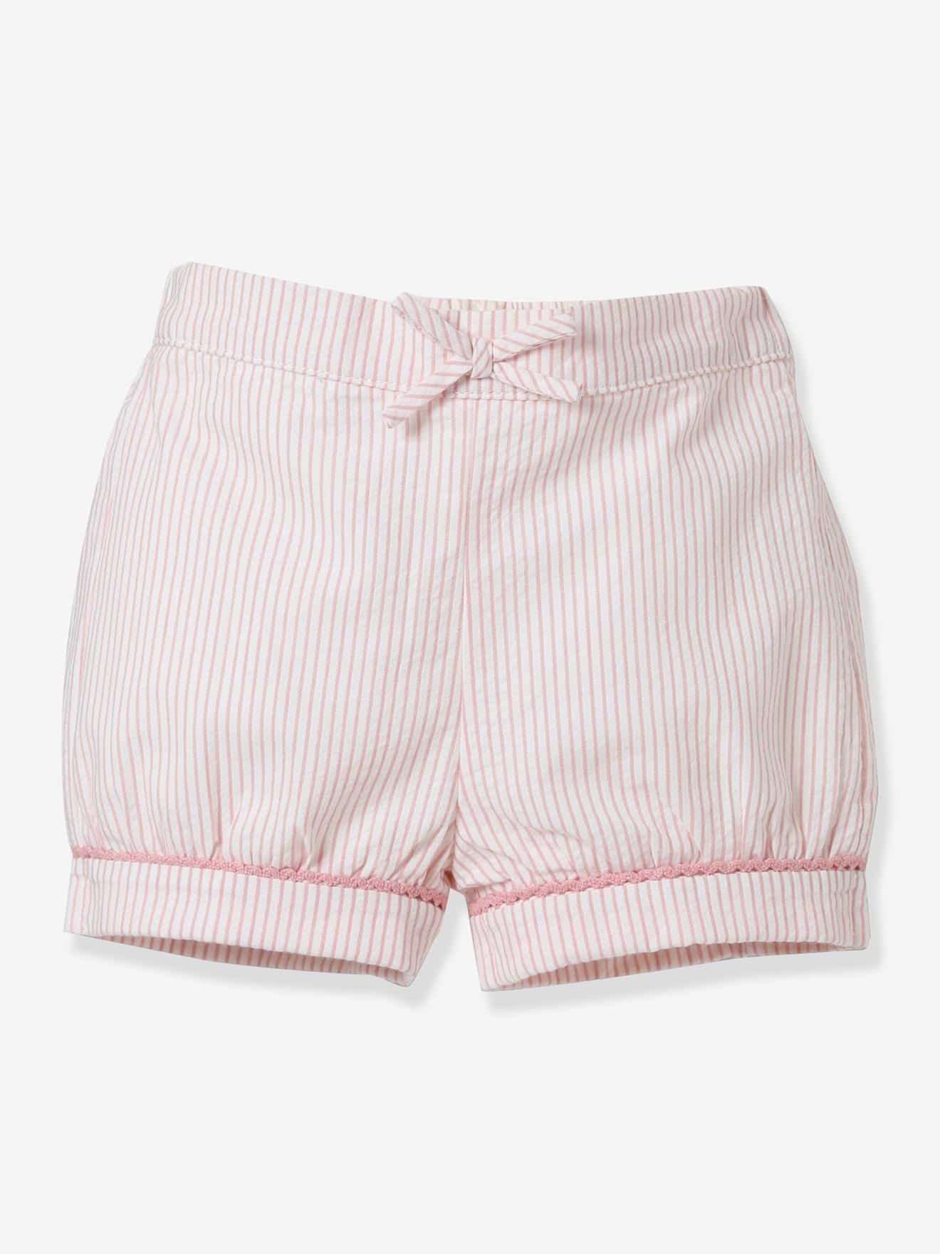 Calção de bebê Cyrillus, rosa claro com listras