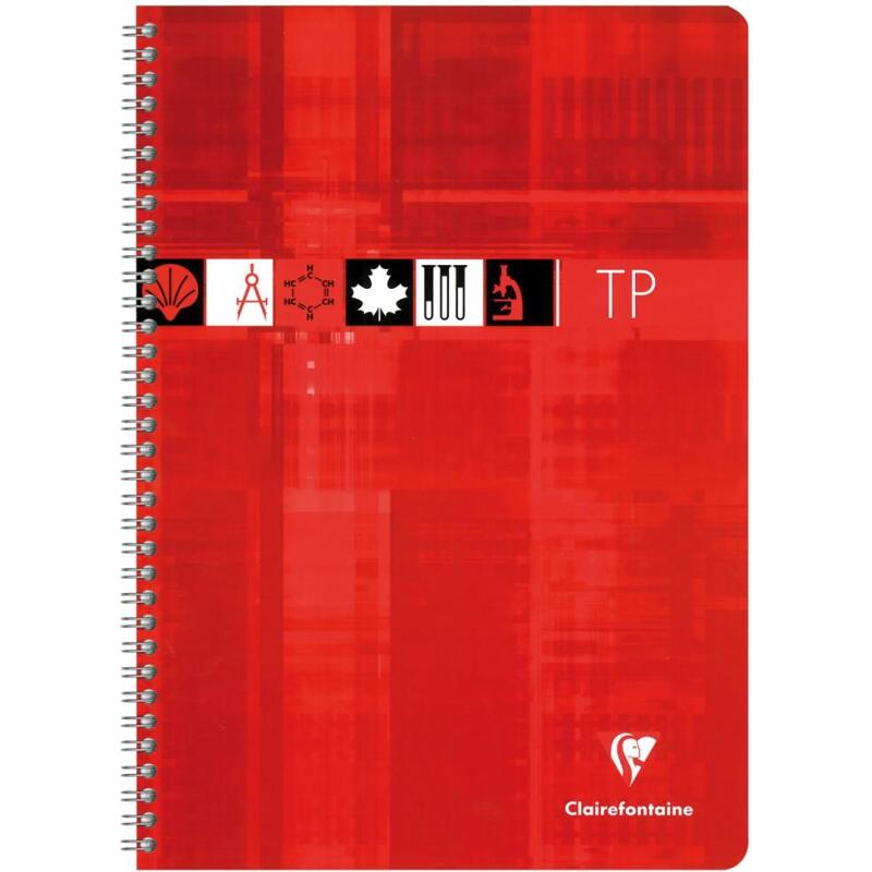 Cahier Travaux Pratiques reliure intégrale A4 80 pages grands carreaux 90 g + uni 125 g - Assortis