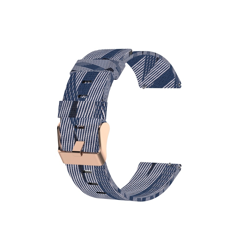 (Gr. M) Fitbit Versa / Versa 2 / Versa Lite Nylon Stoff Ersatz Armband (Gelenkumfang 165-225 mm) - Blau / Weiss