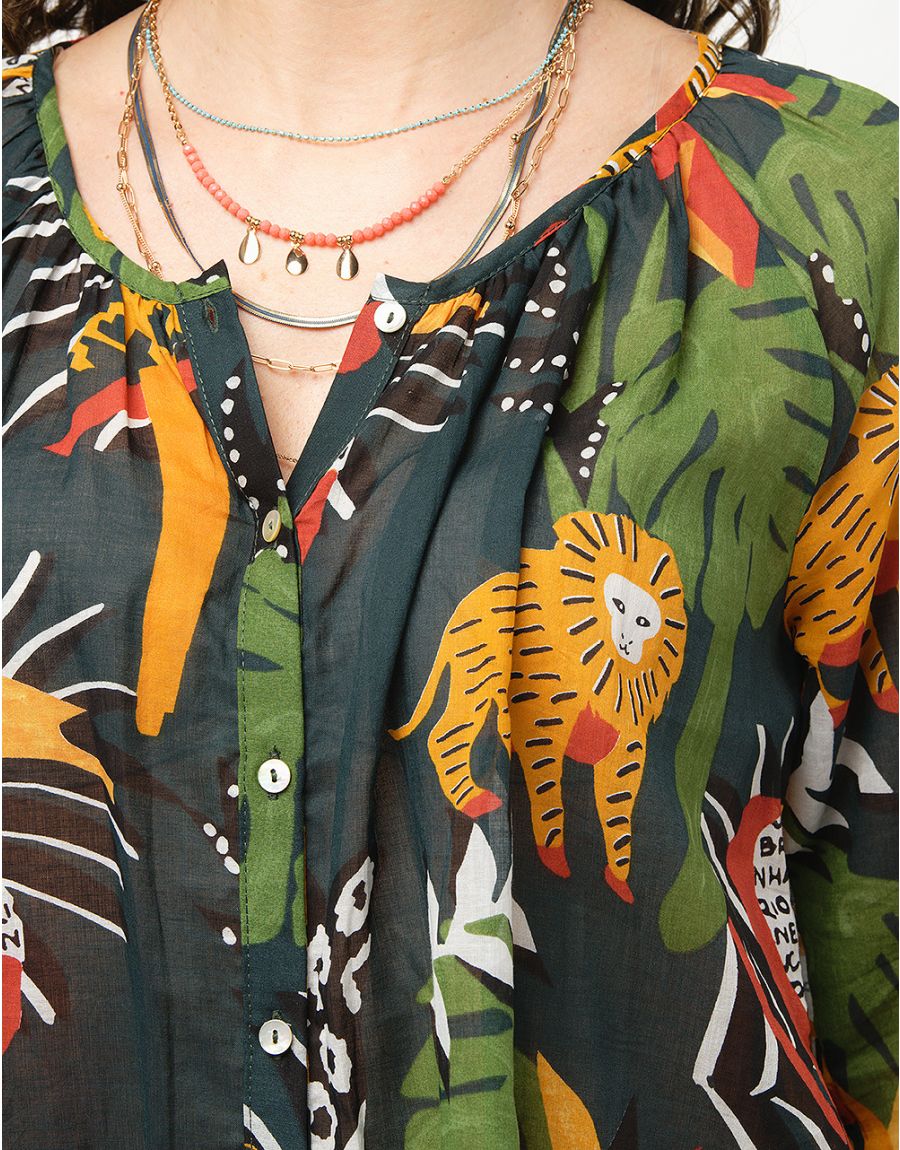 Blouse vert jungle