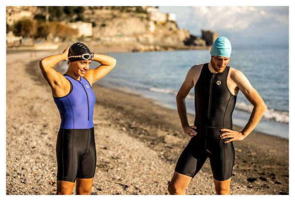 Combinaison de Triathlon Manches Courtes Rogelli Florida Bleu/Noir